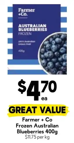 Drakes Farmer + Co Frozen Australian Blueberries offer