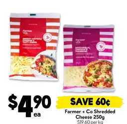 Drakes Farmer + Co Shredded Cheese offer