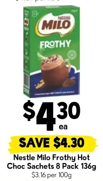 Nestle Milo Frothy Hot Choc Sachets