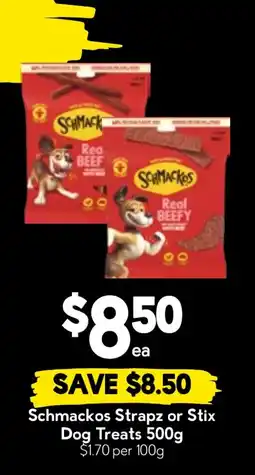 Drakes Schmackos Strapz or Stix Dog Treats offer