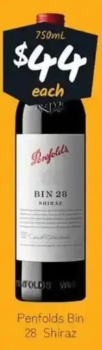 Cellarbrations Penfolds Bin 28 Shiraz offer