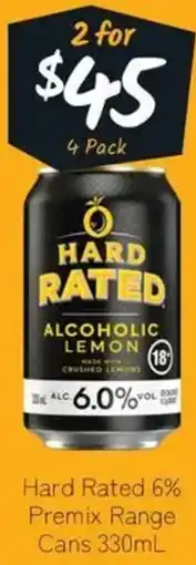 Cellarbrations Hard Rated 6% Premix Range Cans offer