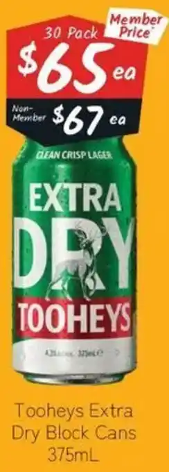 Cellarbrations Tooheys Extra Dry Block Cans offer