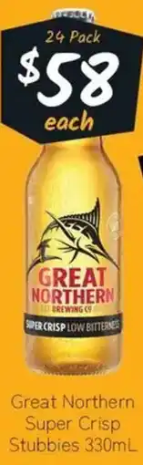 Cellarbrations Great Northern Super Crisp Stubbies offer