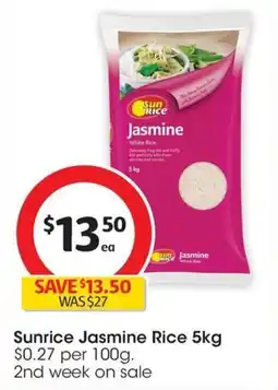 Coles Sunrice Jasmine Rice offer