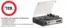 Coles Turn Table with Cassette and Bluetooth offer