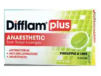ePharmacy Difflam Plus Anaesthetic Sore Throat Lozenges 24 Pack - Pineapple & Lime offer