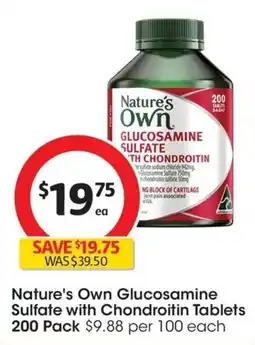 Coles Nature's Own Glucosamine Sulfate with Chondroitin Tablets offer