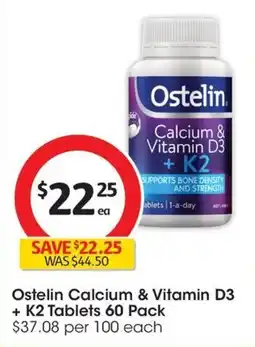 Coles Ostelin Calcium & Vitamin D3 + K2 Tablets offer