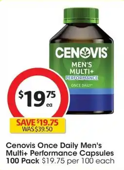 Coles Cenovis Once Daily Men's Multi+ Performance Capsules offer