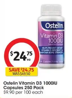 Coles Ostelin Vitamin D3 1000IU Capsules offer