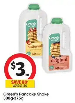 Coles Green's Pancake Shake offer