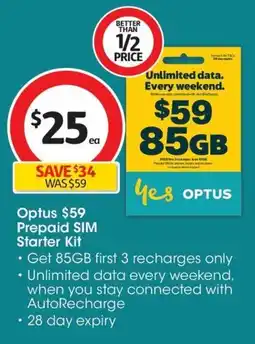 Coles Optus $59 Prepaid SIM Starter Kit offer