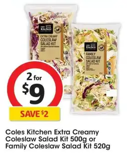 Coles Coles Kitchen Extra Creamy Coleslaw Salad Kit offer