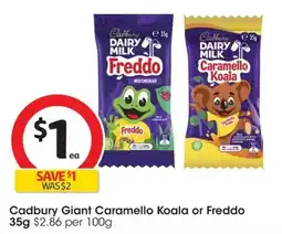 Coles Cadbury Giant Caramello Koala or Freddo offer