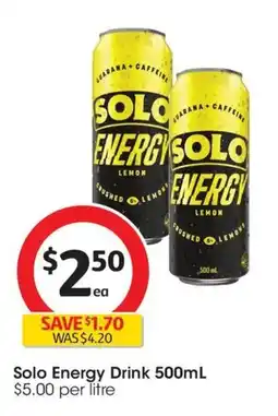 Coles Solo Energy Drink offer