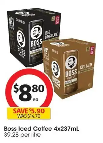 Coles Boss Iced Coffee offer