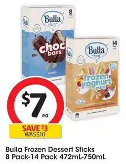 Coles Bulla Frozen Dessert Sticks offer