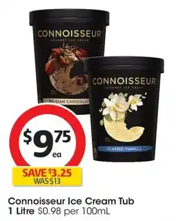 Coles Connoisseur Ice Cream Tub offer