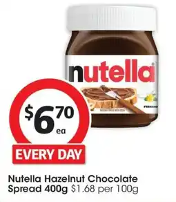 Coles Nutella Hazelnut Chocolate Spread offer