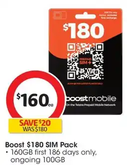 Coles Boost $180 SIM Pack offer