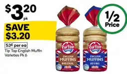 Woolworths Tip Top English Muffin Varieties offer