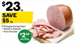 Woolworths D'Orsogna Honey Ham offer