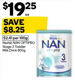 Woolworths Nestlé NAN OPTIPRO Stage 3 Toddler Milk Drink offer