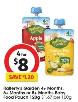 Coles Rafferty's Garden Baby Food Pouch offer