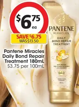 Coles Pantene Miracles Daily Bond Repair Treatment offer