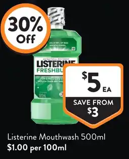 Foodworks Listerine Mouthwash offer