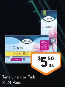 Foodworks Tena Liners or Pads offer