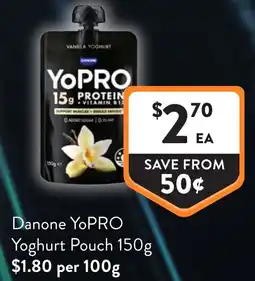 Foodworks Danone YoPRO Yoghurt Pouch offer