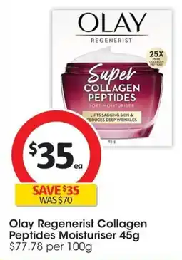 Coles Olay Regenerist Collagen Peptides Moisturiser offer