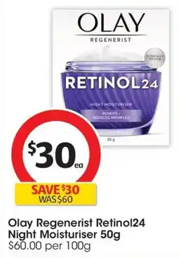 Coles Olay Regenerist Retinol24 Night Moisturiser offer