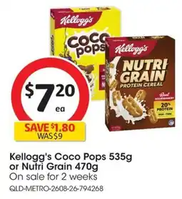 Coles Kellogg's Coco Pops or Nutri Grain offer