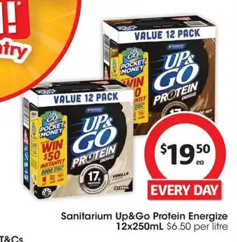Coles Sanitarium Up&Go Protein Energize offer