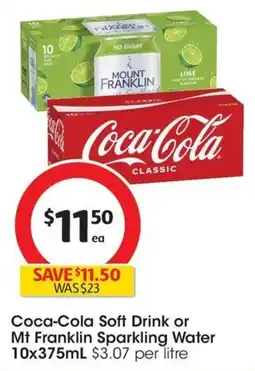 Coles Coca-Cola Soft Drink or Mt Franklin Sparkling Water offer