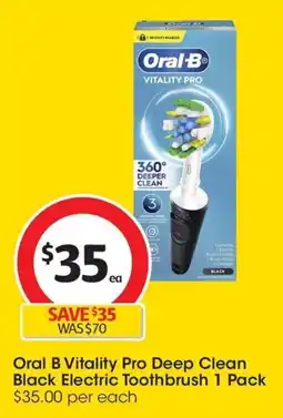 Coles Oral B Vitality Pro Deep Clean Black Electric Toothbrush offer