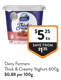 Foodworks Dairy Farmers Thick & Creamy Yoghurt offer