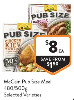 Foodworks McCain Pub Size Meal offer