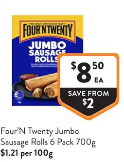 Foodworks Four'n Twenty Jumbo Sausage Rolls offer