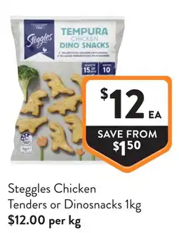 Foodworks Steggles Chicken Tenders or Dinosnacks offer