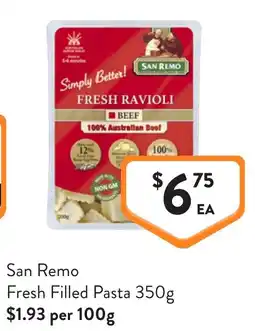 Foodworks San Remo Fresh Filled Pasta offer
