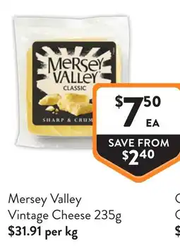 Foodworks Mersey Valley Vintage Cheese offer