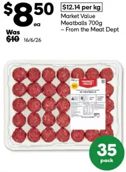 Woolworths Market Value Meatballs offer