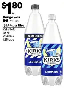 Woolworths Kirks Soft Drink Varieties offer