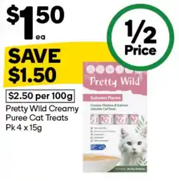 Woolworths Pretty Wild Creamy Puree Cat Treats offer
