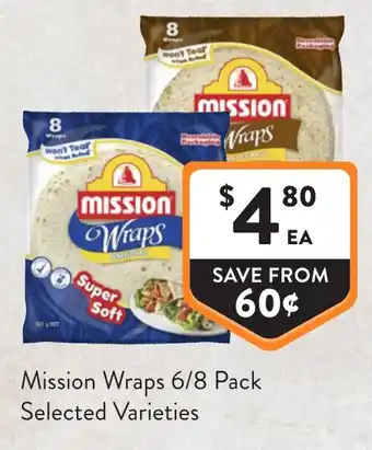 Mission Wraps Selected Varieties