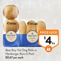 Foodworks Best Buy Hot Dog Rolls or Hamburger Buns offer
